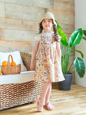 「apres les cours（アプレレクール）のアイテム（帽子）」を使った、F.O.OnlineStoreさん（キッズ・110cm）の夏コーディネート