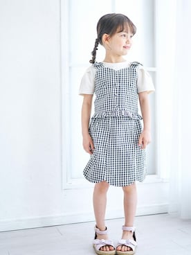 「apres les cours（アプレレクール）のアイテム（セットアップ）」を使った、F.O.OnlineStoreさん（キッズ・110cm）の夏コーディネート