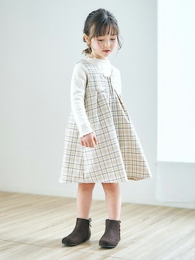 「apres les cours（アプレレクール）のアイテム（ブーツ）」を使った、F.O.OnlineStoreさん（キッズ・110cm）の秋コーディネート