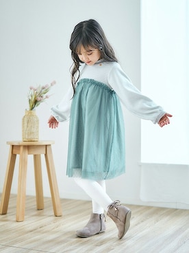 「apres les cours（アプレレクール）のアイテム（ブーツ）」を使った、F.O.OnlineStoreさん（キッズ・110cm）の秋コーディネート