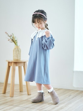 「apres les cours（アプレレクール）のアイテム（ブーツ）」を使った、F.O.OnlineStoreさん（キッズ・110cm）の秋コーディネート