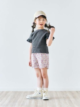 「apres les cours（アプレレクール）のアイテム（帽子）」を使った、F.O.OnlineStoreさん（キッズ・110cm）の春コーディネート