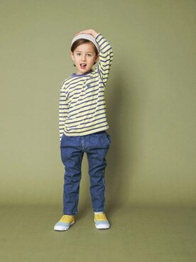 「BREEZE（ブリーズ）のアイテム（ニットキャップ/ビーニー）」を使った、F.O.OnlineStoreさん（キッズ・110cm）の春コーディネート