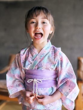 「apres les cours（アプレレクール）のアイテム（浴衣）」を使った、F.O.OnlineStoreさん（キッズ・110cm）の春コーディネート