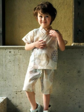 「apres les cours（アプレレクール）のアイテム（浴衣）」を使った、F.O.OnlineStoreさん（キッズ・110cm）の春コーディネート