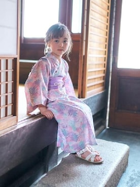 「apres les cours（アプレレクール）のアイテム（浴衣）」を使った、F.O.OnlineStoreさん（キッズ・110cm）の春コーディネート