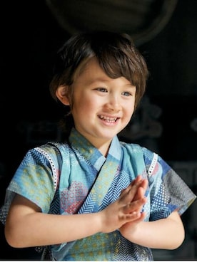 「apres les cours（アプレレクール）のアイテム（浴衣）」を使った、F.O.OnlineStoreさん（キッズ・110cm）の春コーディネート