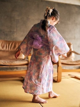 「apres les cours（アプレレクール）のアイテム（浴衣）」を使った、F.O.OnlineStoreさん（キッズ・110cm）の春コーディネート