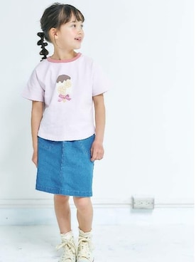 「apres les cours（アプレレクール）のアイテム（スカート）」を使った、F.O.OnlineStoreさん（キッズ・110cm）の春コーディネート