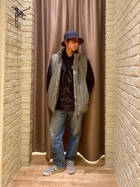 「HYSTERIC GLAMOUR（ヒステリックグラマー）のアイテム（ナイロンジャケット）」を使った、HAMAさん（メンズ・163cm）の秋コーディネート