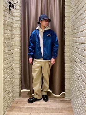 「ワイドパンツ 」｜「アイテム（チノパンツ）」を使った、HAMAさん（メンズ・163cm）の冬コーディネート