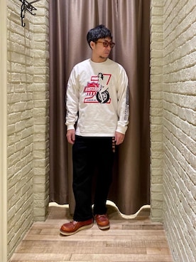 「HYSTERIC GLAMOUR（ヒステリックグラマー）のアイテム（チノパンツ）」を使った、HAMAさん（メンズ・163cm）の冬コーディネート