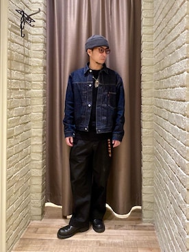 「ワイドパンツ 」｜「アイテム（ジャケット/アウター）」を使った、HAMAさん（メンズ・163cm）の冬コーディネート