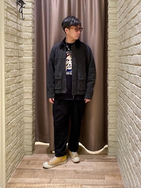 「アメカジ」｜「アイテム（その他アウター）」を使った、HAMAさん（メンズ・163cm）の春コーディネート