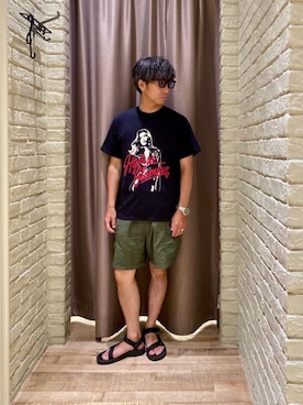 「アイテム（カーゴパンツ）」を使った、HAMAさん（メンズ・163cm）の夏コーディネート