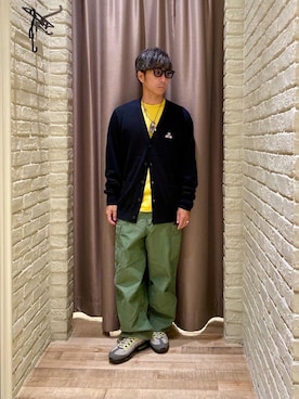 「アイテム（カーディガン/ボレロ）」を使った、HAMAさん（メンズ・163cm）の秋コーディネート