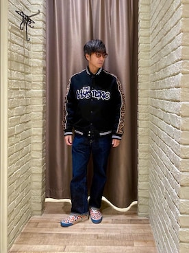 「アイテム（スタジャン）」を使った、HAMAさん（メンズ・163cm）の秋コーディネート