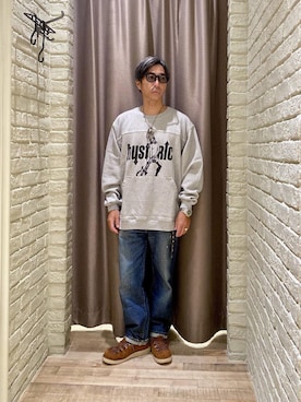 「HYSTERIC GLAMOUR（ヒステリックグラマー）のUP DOWN GIRL デニムプルオーバー（シャツ/ブラウス、グレー系）」を使った、HAMAさん（メンズ・163cm）の秋コーディネート