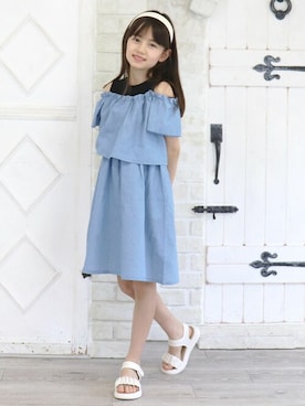 「Amourire girl（アムリールガール）のアイテム」を使った、AG/BKさん（キッズ・131cm）の春コーディネート