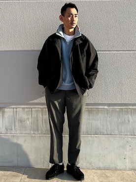「SHIPS any（シップス エニィ）のアイテム（スラックス）」を使った、遠藤さん（メンズ・175cm）の春コーディネート