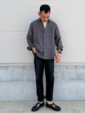 「SHIPS any（シップス エニィ）のアイテム（その他シューズ）」を使った、遠藤さん（メンズ・175cm）の春コーディネート