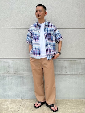「SHIPS any（シップス エニィ）のアイテム（サンダル）」を使った、遠藤さん（メンズ・175cm）の春コーディネート