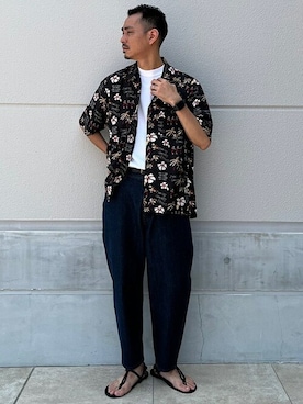 「SHIPS any（シップス エニィ）のアイテム（サンダル）」を使った、遠藤さん（メンズ・175cm）の夏コーディネート