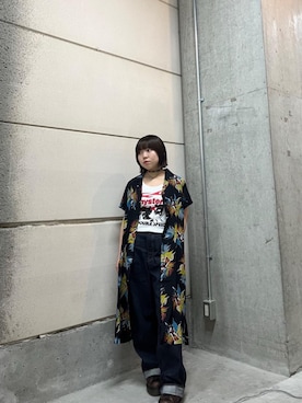 「シャツ 」｜「アイテム（ワンピース/ドレス）」を使った、nanahoさん（レディース・149cm）の夏コーディネート