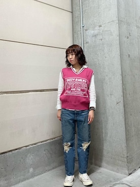 「シャツ 」｜「アイテム（アクセサリー）」を使った、nanahoさん（レディース・149cm）の秋コーディネート
