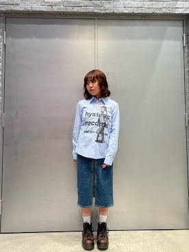 「シャツ 」｜「アイテム（アクセサリー）」を使った、nanahoさん（レディース・149cm）の秋コーディネート