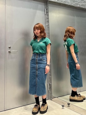 「シャツ 」｜「アイテム（アクセサリー）」を使った、nanahoさん（レディース・149cm）の春コーディネート