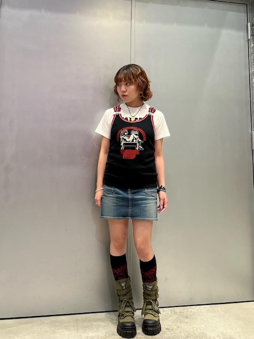 HYSTERIC GLAMOUR スニーカーブラック　3プレート HYSTERIC GLAMOUR スニーカー EYELET BELT コンバットスニーカー