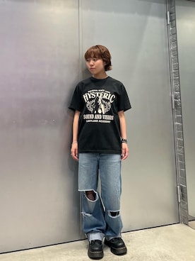 「HYSTERIC GLAMOUR（ヒステリックグラマー）のLADYLAND ACADEMY Tシャツ（Tシャツ/カットソー）」を使った、nanahoさん（レディース・149cm）の夏コーディネート