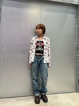 ビンテージヒステリックグラマーヒッコリーオーバーオール刺繍ワッペンストライプ ビンテージヒステリックグラマーヒッコリーオーバーオール刺繍