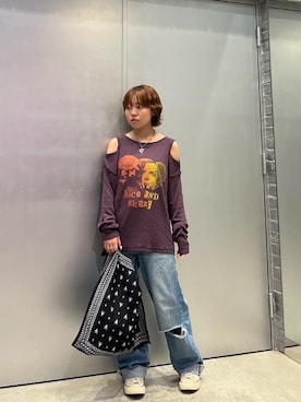 「アイテム（エコバッグ/サブバッグ）」を使った、nanahoさん（レディース・149cm）の秋コーディネート