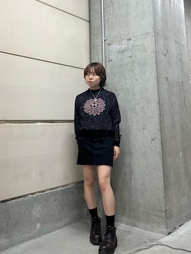 「アイテム（デニムスカート）」を使った、nanahoさん（レディース・149cm）の秋コーディネート
