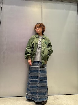 「アイテム（ミリタリージャケット）」を使った、nanahoさん（レディース・149cm）の秋コーディネート