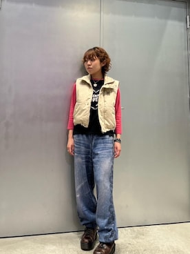 「HYSTERIC GLAMOUR（ヒステリックグラマー）のアイテム（ベスト）」を使った、nanahoさん（レディース・149cm）の秋コーディネート