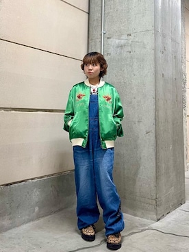 「アイテム（つなぎ/オールインワン）」を使った、nanahoさん（レディース・149cm）の秋コーディネート