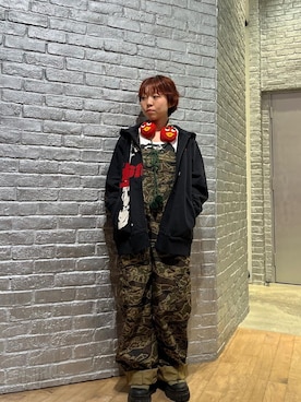 「アイテム（オールインワン・サロペット）」を使った、nanahoさん（レディース・149cm）の秋コーディネート