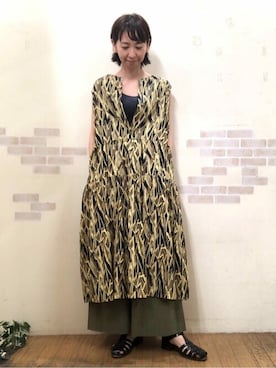 「アイテム（タンクトップ、グレー系）」を使った、mayumiさん（レディース・160cm）の夏コーディネート