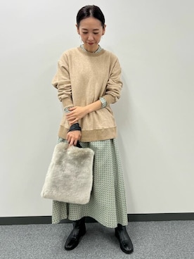 「human woman（ヒューマンウーマン）の◆オリジナルショートブーツ（ブーツ）」を使った、mayumiさん（レディース・160cm）の秋コーディネート