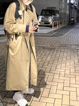 「古着好きな人と繋がりたい」｜「アイテム（トレンチコート）」を使った、@さん（レディース・170cm）の秋コーディネート