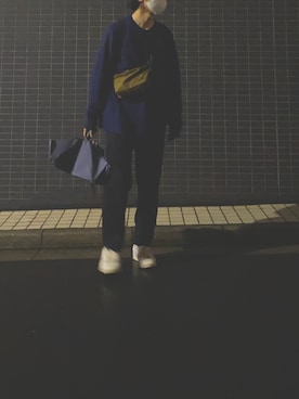 「markaware（マーカウェア）のアイテム（スラックス）」を使った、ゆさん（メンズ・172cm）の秋コーディネート