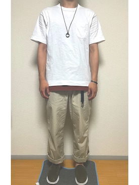 「MHL.」｜「アイテム（アクセサリー）」を使った、やまね(社会人コーデ)さん（メンズ・170cm）の夏コーディネート