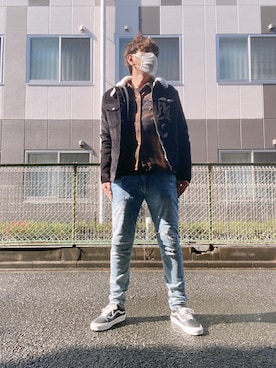 「ネルシャツ」｜「アイテム（その他アウター）」を使った、つったんさん（メンズ・182cm）の秋コーディネート