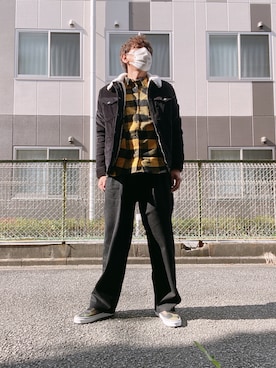 「minedenim」｜「アイテム（その他アウター）」を使った、つったんさん（メンズ・182cm）の秋コーディネート