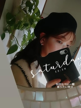 「14+（イチヨンプラス）のアイテム（ハンチング/ベレー帽）」を使った、mamipokonさん（レディース・164cm）の秋コーディネート