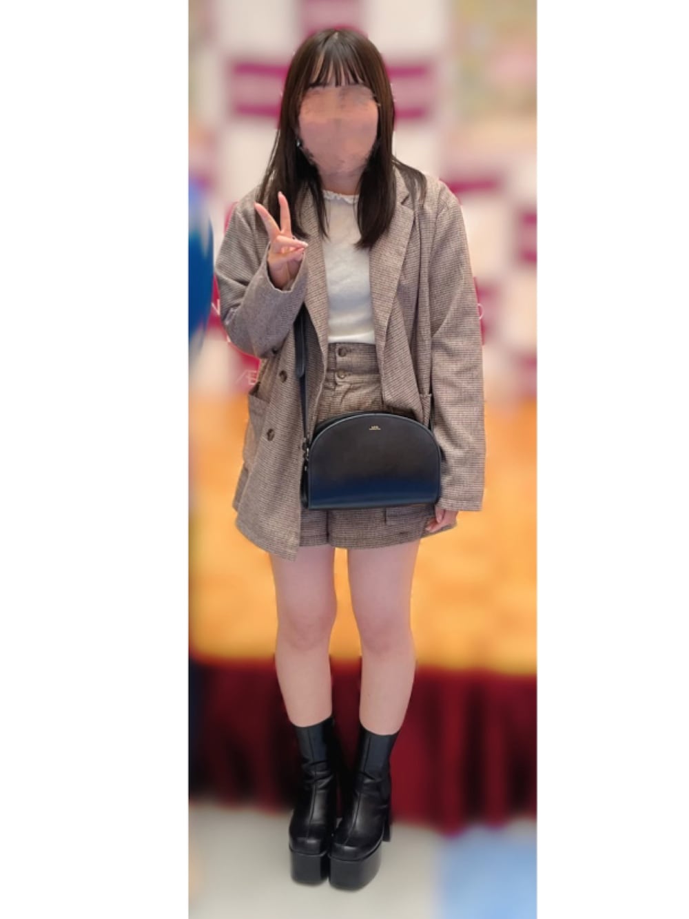 「チェック、秋コーデ、セットアップ」｜「AS KNOW AS PINKYのアイテム（セットアップ、ブラウン系）」を使った、あきさん（レディース・155cm）の秋コーディネートの1枚目の写真