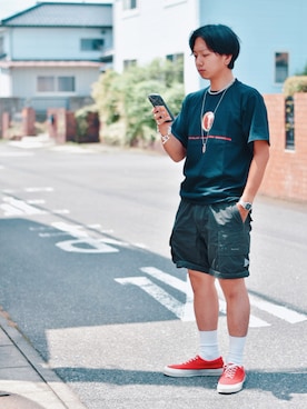 「no brand（ノーブランド）のアイテム」を使った、おまめくんさん（メンズ・171cm）の夏コーディネート